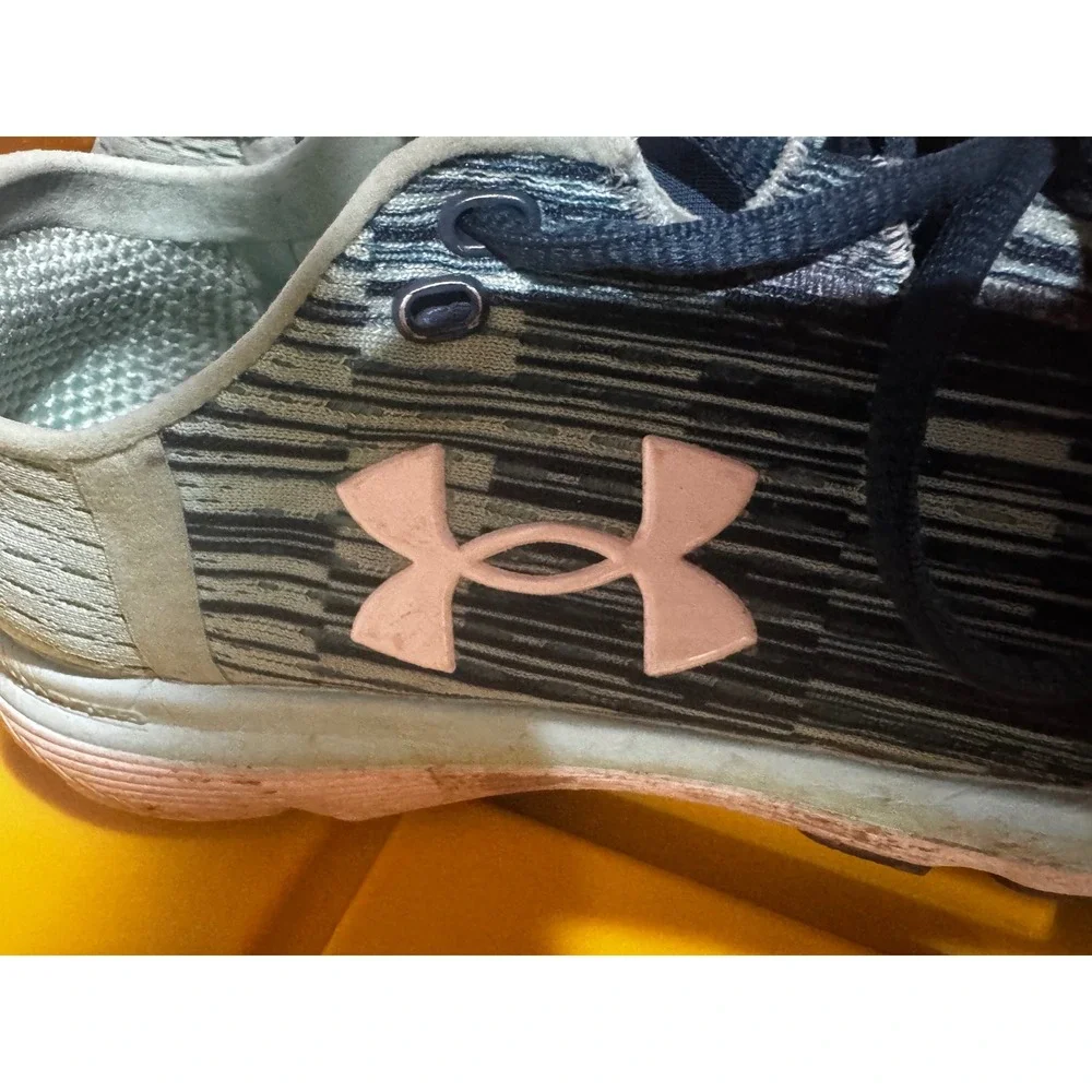 Under Armour Speedform Velociti Womens Running Shoes Blue Green 1298675-400 8.5